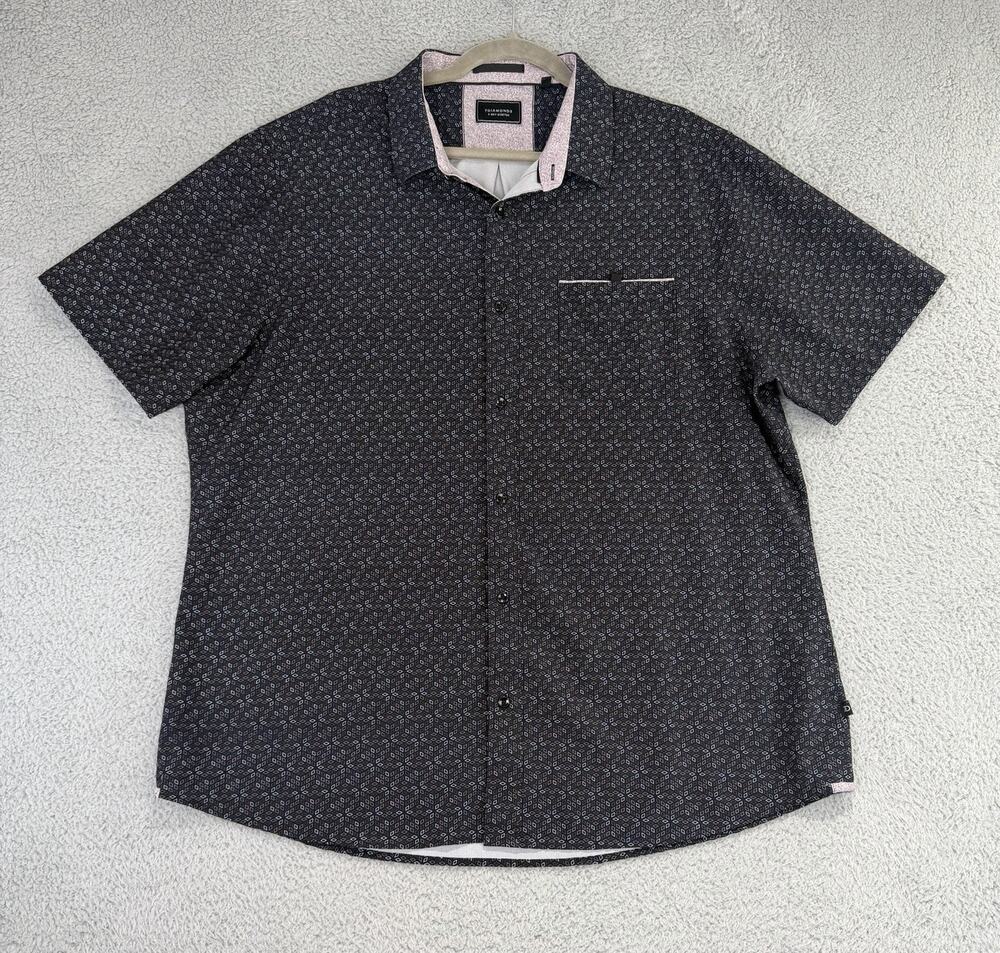 7 Diamonds Shirt Mens XXL Cube Geometric Short Sleeve Ostin 4-Way Stretch